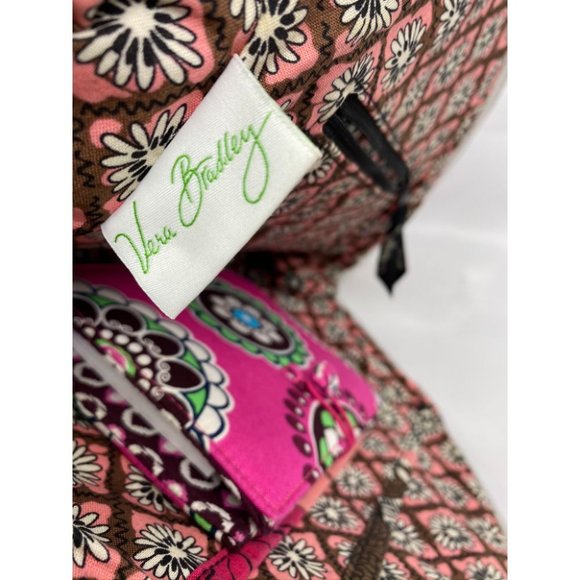 VERA BRADLEY Quilted Tote Bag w/ Wallet Black Red - Picture 9 of 13